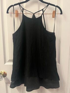 Dance & Marvel Black Sleeveless Layered Halter Top - Women